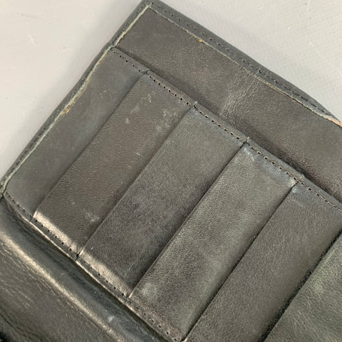 DONNA KARAN Black Gold Leather Wallet