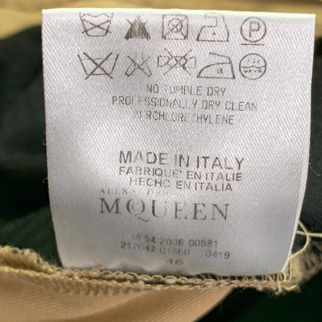 ALEXANDER MCQUEEN Size 32 Camel Black Cotton Stripe Cuffed Shorts