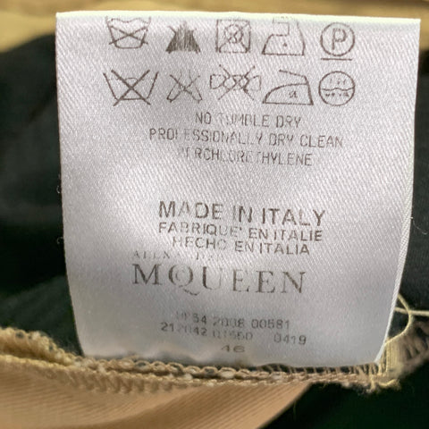 ALEXANDER MCQUEEN Size 32 Camel Black Cotton Stripe Cuffed Shorts