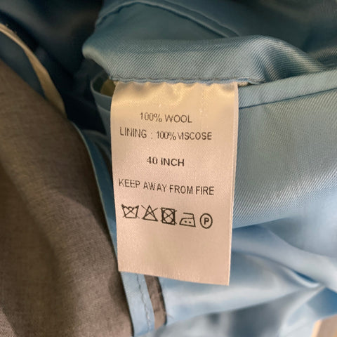 REISS Chest Size 40 Grey Wool Peak Lapel 36 32 Suit