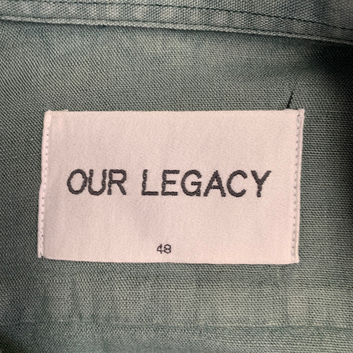 OUR LEGACY Size 38 Green Cotton One Pocket Long Sleeve Shirt