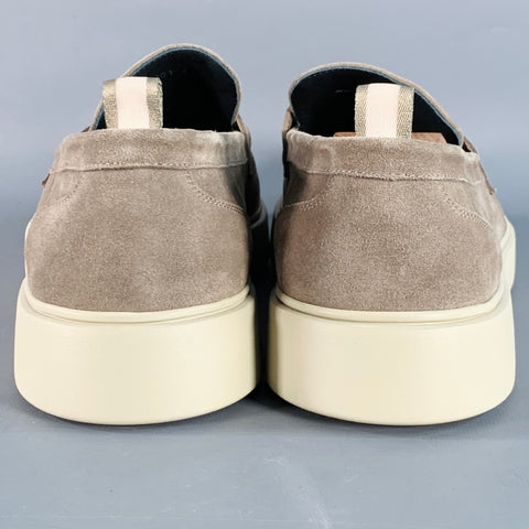 OFFICINE CREATIVE Size 11 Grey Beige Suede Penny Loafers