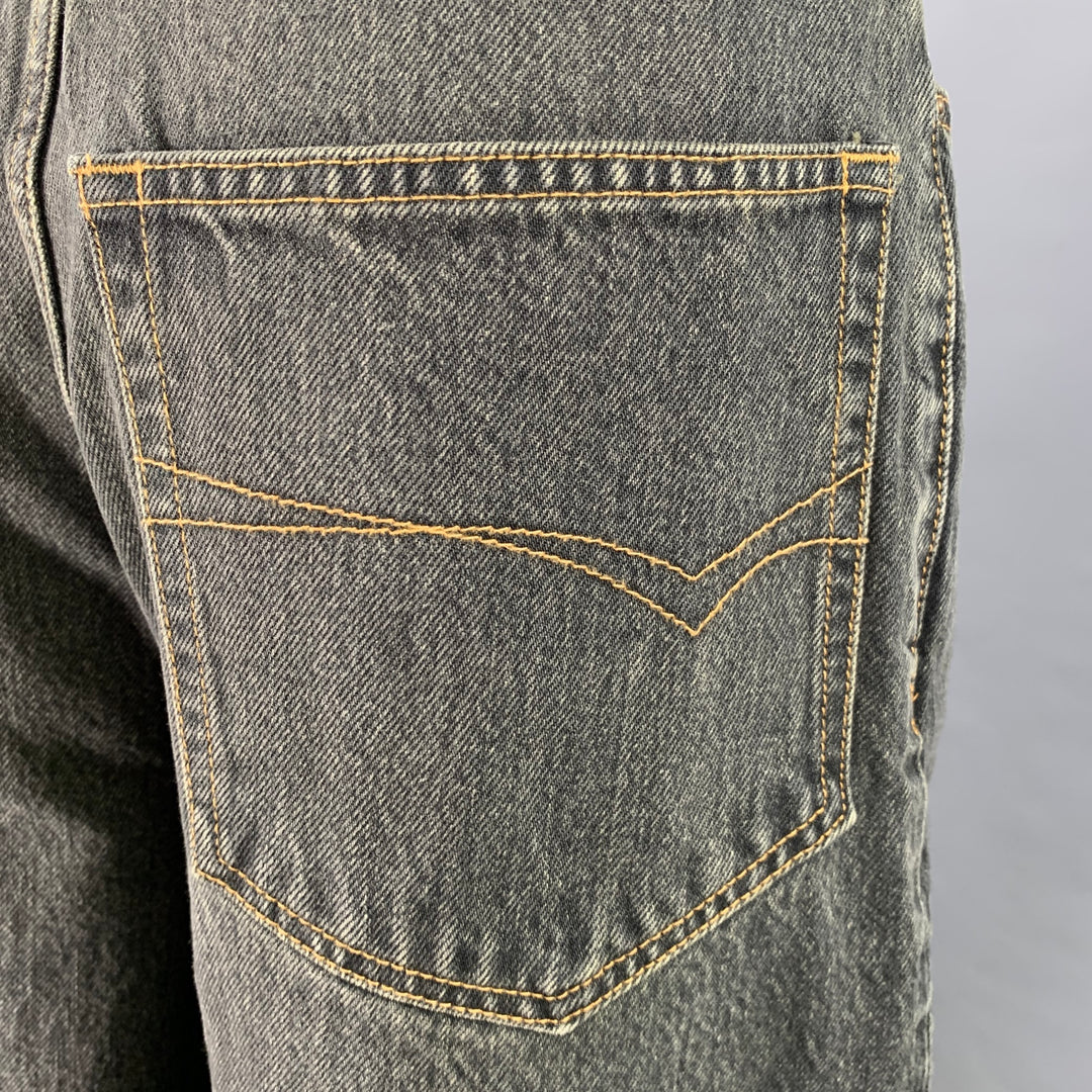 BALENCIAGA Size XS Indigo Cotton Wide Leg Jeans