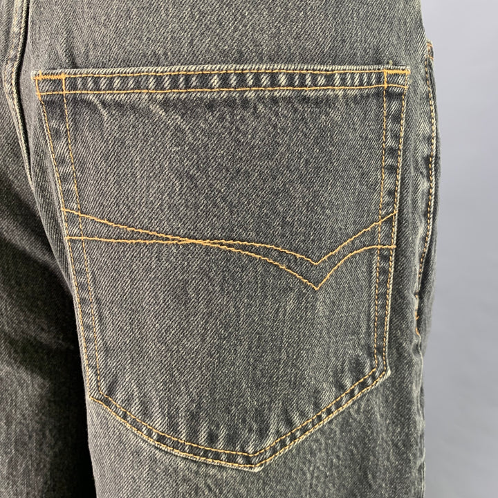 BALENCIAGA Size XS Indigo Cotton Wide Leg Jeans