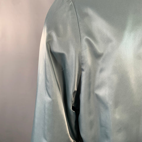 MAISON MARGIELA Size S Blue Grey Contrast Trim Satin Bomber Jacket