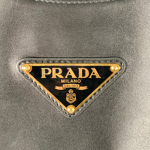PRADA City Black Calf Leather Hobo Bag