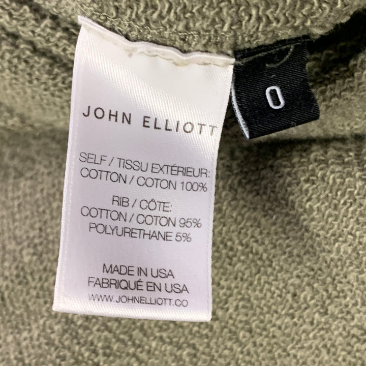 JOHN ELLIOTT Size XS Green Cotton Hoodie Sweatshirt