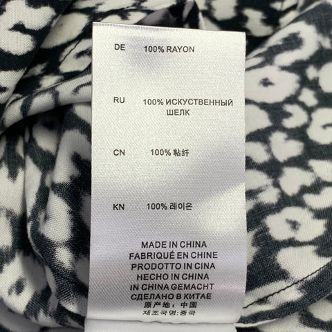 IRO Size 4 Black White Rayon Animal Print Two Pockets Shirt