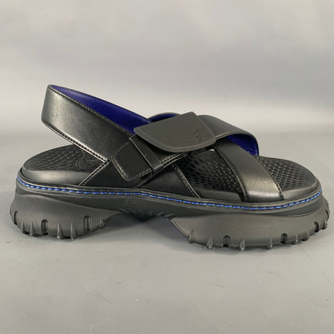 BURBERRY Size 10 Black Leather Sandals