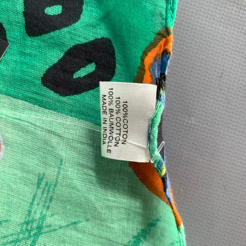 FREE SPIRIT Green Geometric Cotton Scarves