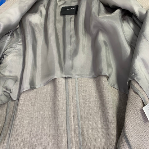 AKRIS Size 8 Grey Taupe Viscose Herringbone Raw Edge  Blazer