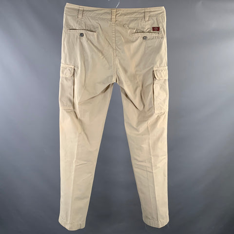 MASON Size 34 Khaki Cotton Cargo Casual Pants