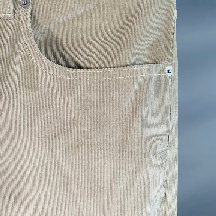 DUNHILL Size 38 Beige Corduroy Cotton Blend Straight Jean Cut Casual Pants