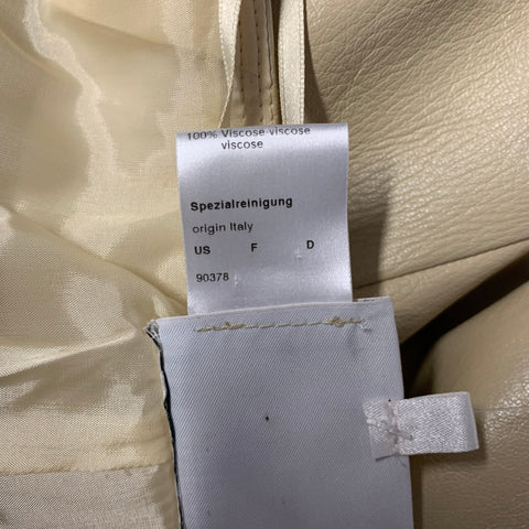 AKRIS Size 10 Cream Leather Casual Pants