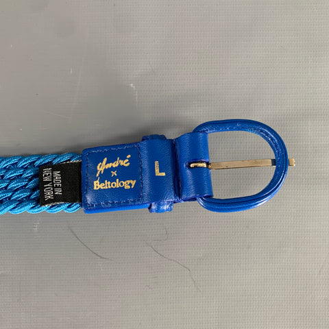 BELTOLOGY + ANDRE Blue Woven Nylon Belt