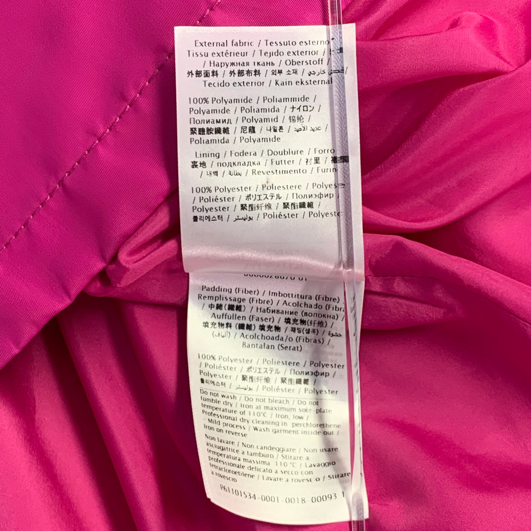 VALENTINO 2022 Size L Fuchsia Pink Polyamide Oversized One Pocket Short Sleeve Pullover