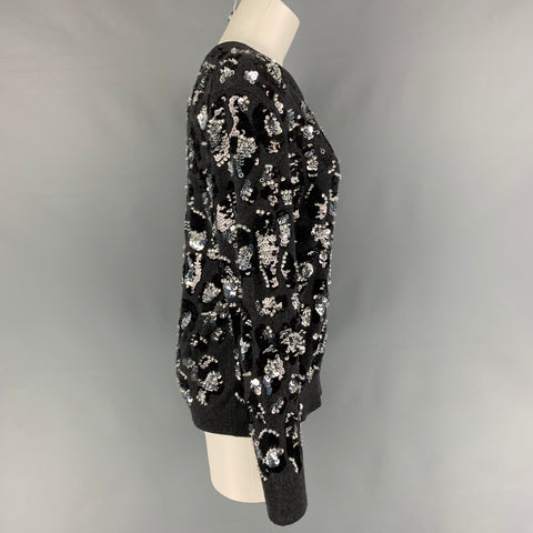 MICHAEL KORS COLLECTION Taille M Pull Charbon Noir Argent