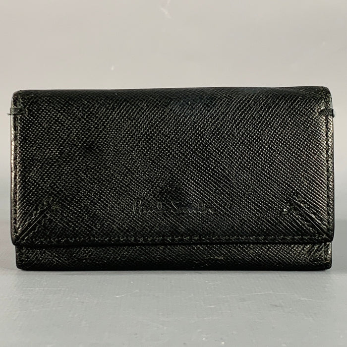 PAUL SMITH Black Saffiano Leather Key Holder Wallet