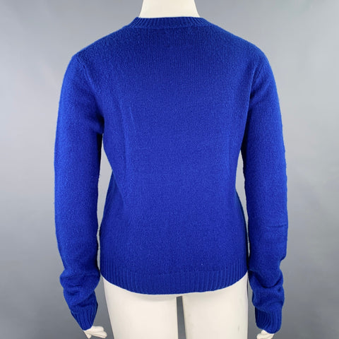 BOTTEGA VENETA Size 12 Blue Cashmere Blend Crew Neck Sweater