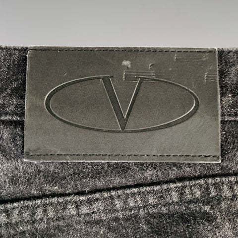 VALENTINO Size 32 Grey Charcoal Cotton Straight Five Pockets Jeans