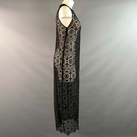 ALICE + OLIVIA Size S Black Polyester Floral Long Dress Top