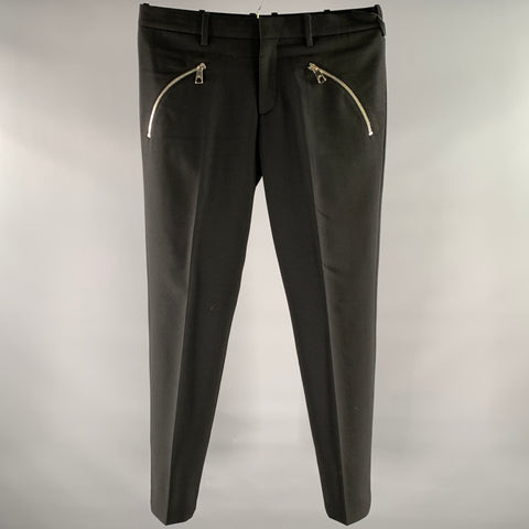 NEIL BARRETT Size 32 Black Zip Pocket Polyester Blend Skinny Pants