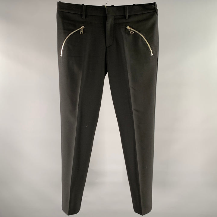 NEIL BARRETT Size 32 Black Zip Pocket Polyester Blend Skinny Pants
