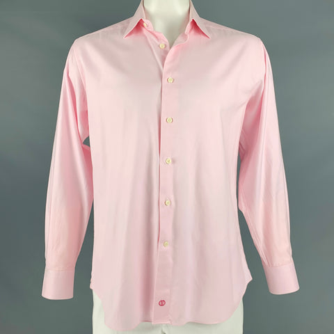DAVID DONAHUE Size XL Pink Cotton Long Sleeve Shirt