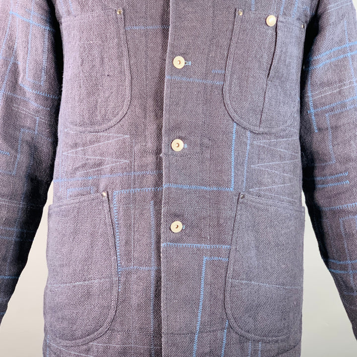 JUNYA WATANABE Size XL Navy Blue Embroidery Jute Worker Jacket