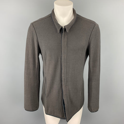 VOLGA VOLGA Size M Grey Cotton Hidden Buttons Cardigan