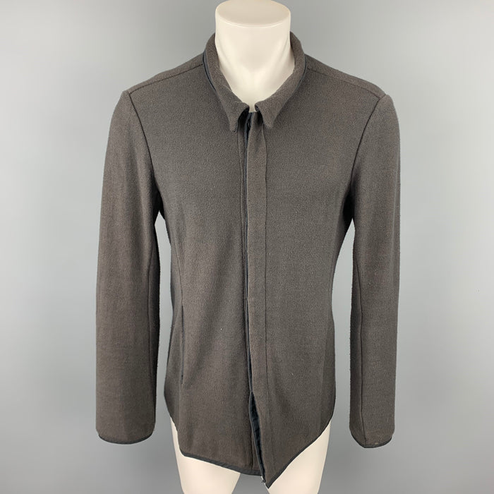 VOLGA VOLGA Size M Grey Cotton Hidden Buttons Cardigan