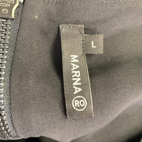 Robe longue sans manches plissée en cuir noir MARNA Taille L