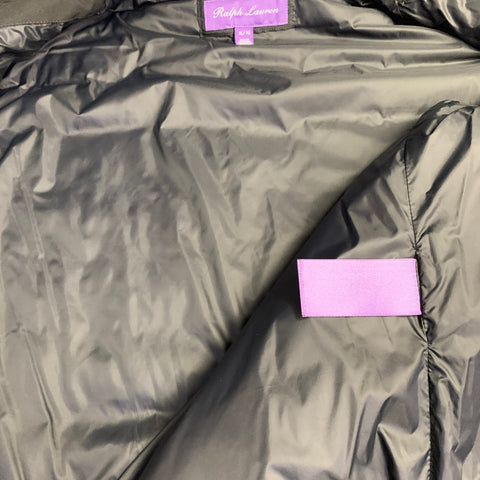 RALPH LAUREN Taille XL Gilet matelassé en polyester noir à poches zippées