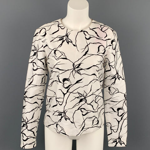 MANISH ARORA Size S White & Black Silk Dress Top
