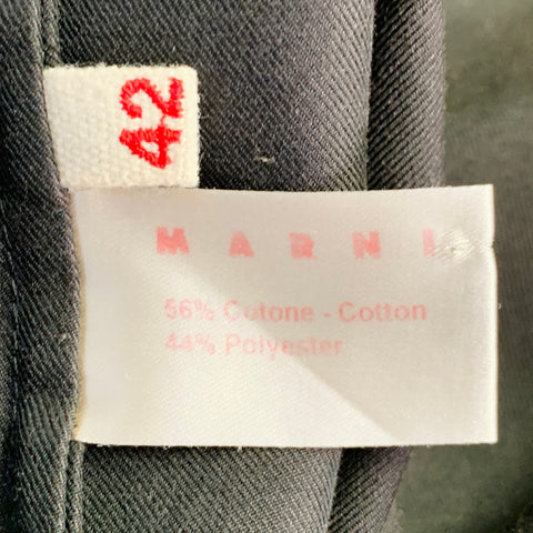 MARNI Size 6 Black Cotton Polyester Twill Snaps Jacket Blazer