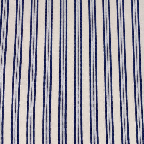 CIFONELLI Size M Navy White Stripe Cotton Spread Collar Long Sleeve Shirt