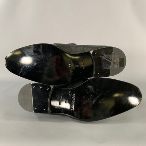 BURBERRY Size 7 Black Leather Slip On Loafers