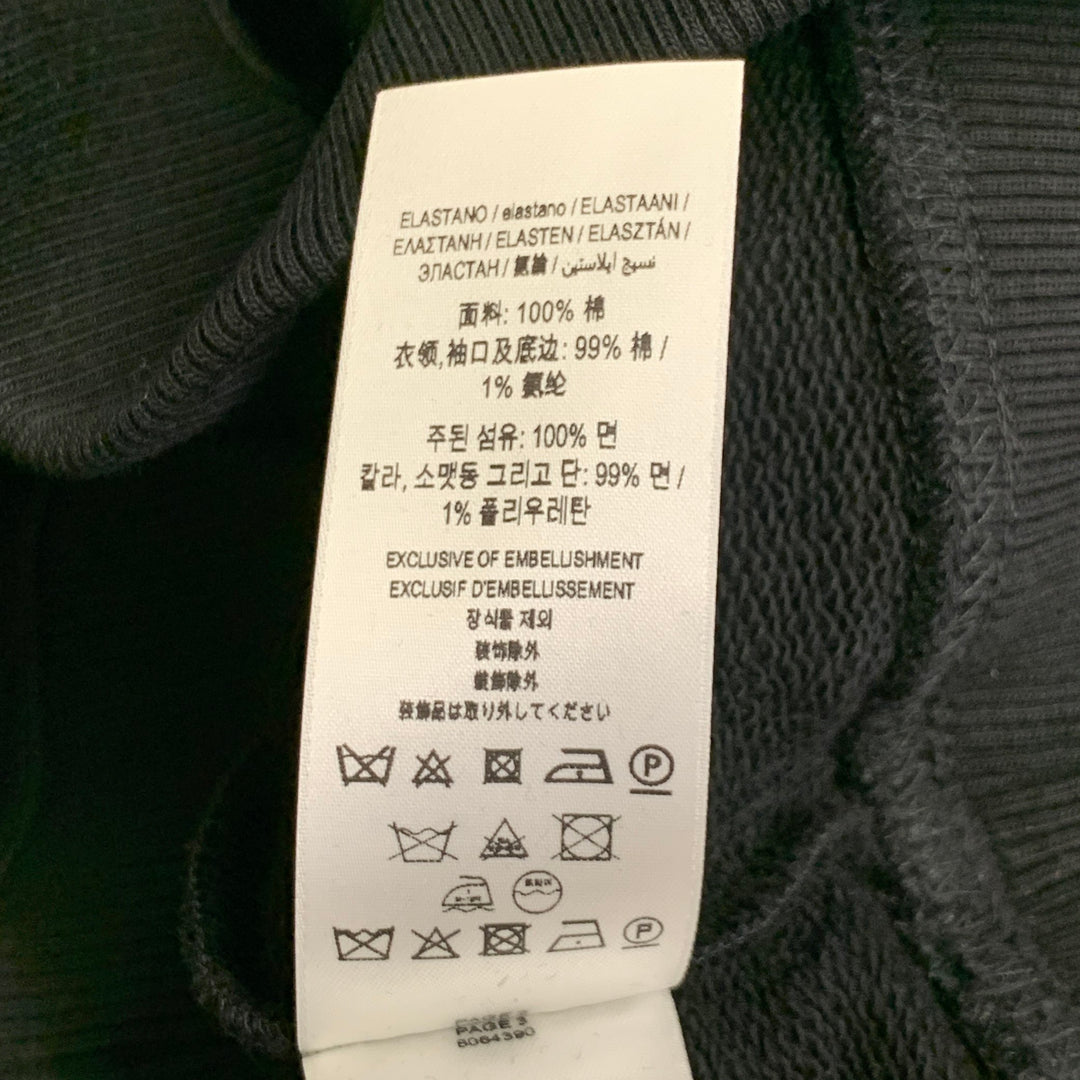 BURBERRY Size S Pancras Black Crystal Embellishment Cotton Crew Neck Sweatshirt