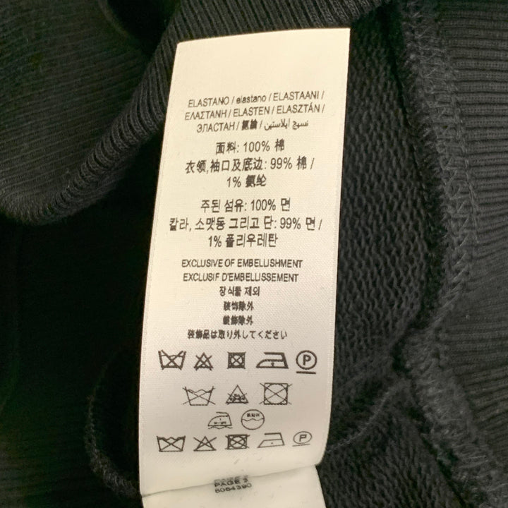 BURBERRY Size S Pancras Black Crystal Embellishment Cotton Crew Neck Sweatshirt