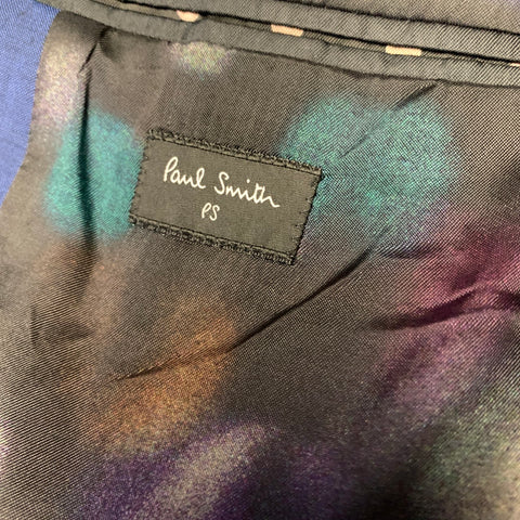PS by PAUL SMITH Chest Size 42 Blue Wool Mohair Notch Lapel Sport Coat