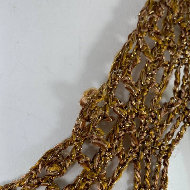 DIANE VON FURSTENBERG Size M Gold Acetate Blend Crochet Dress