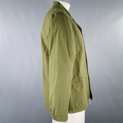 BATTENWEAR Size L -Beach Breaker- Green Cotton Parka Jacket