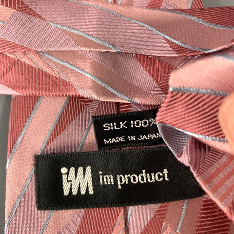 ISSEY MIYAKE Pink Mauve Geometric Silk Tie