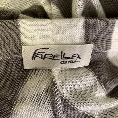 FARELLA Size M White Grey Stripe Maxi Dress