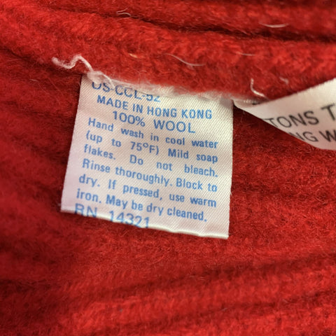 PRINGLE Size L Red Knit Wool Shawl Cardigan