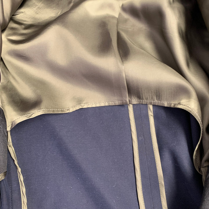 TODD SNYDER Size 38 Navy Black Cotton Peak Lapel Sport Coat