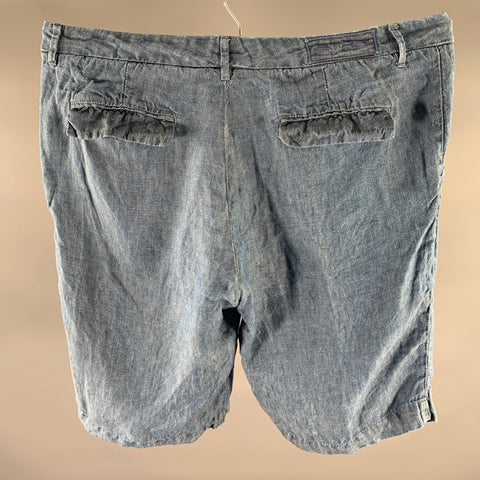 ETRO Size 36 Blue Chambray Linen Shorts