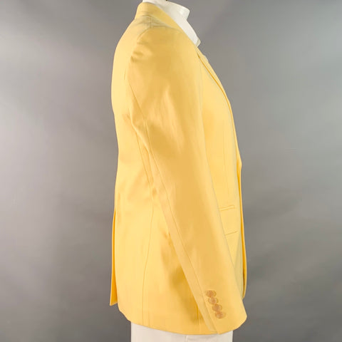 ALEXANDER MCQUEEN Size 42 Yellow Cotton Notch Lapel Single Button Sport Coat