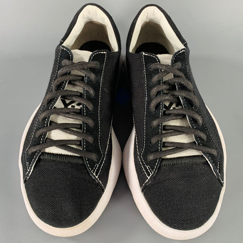 Y-3 Size 6 Black White Cotton Platform Sneakers