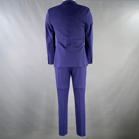 ACNE STUDIOS Costume Cranté Bleu en Laine Mélangée Taille 36